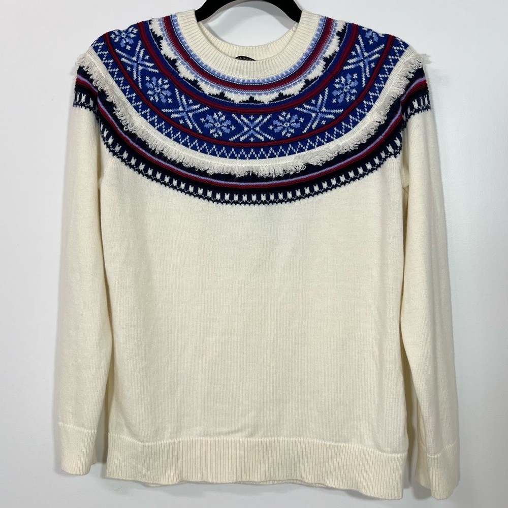 Talbots Faire Isle Lambswool Blend Crewneck Knit Sweater | MP